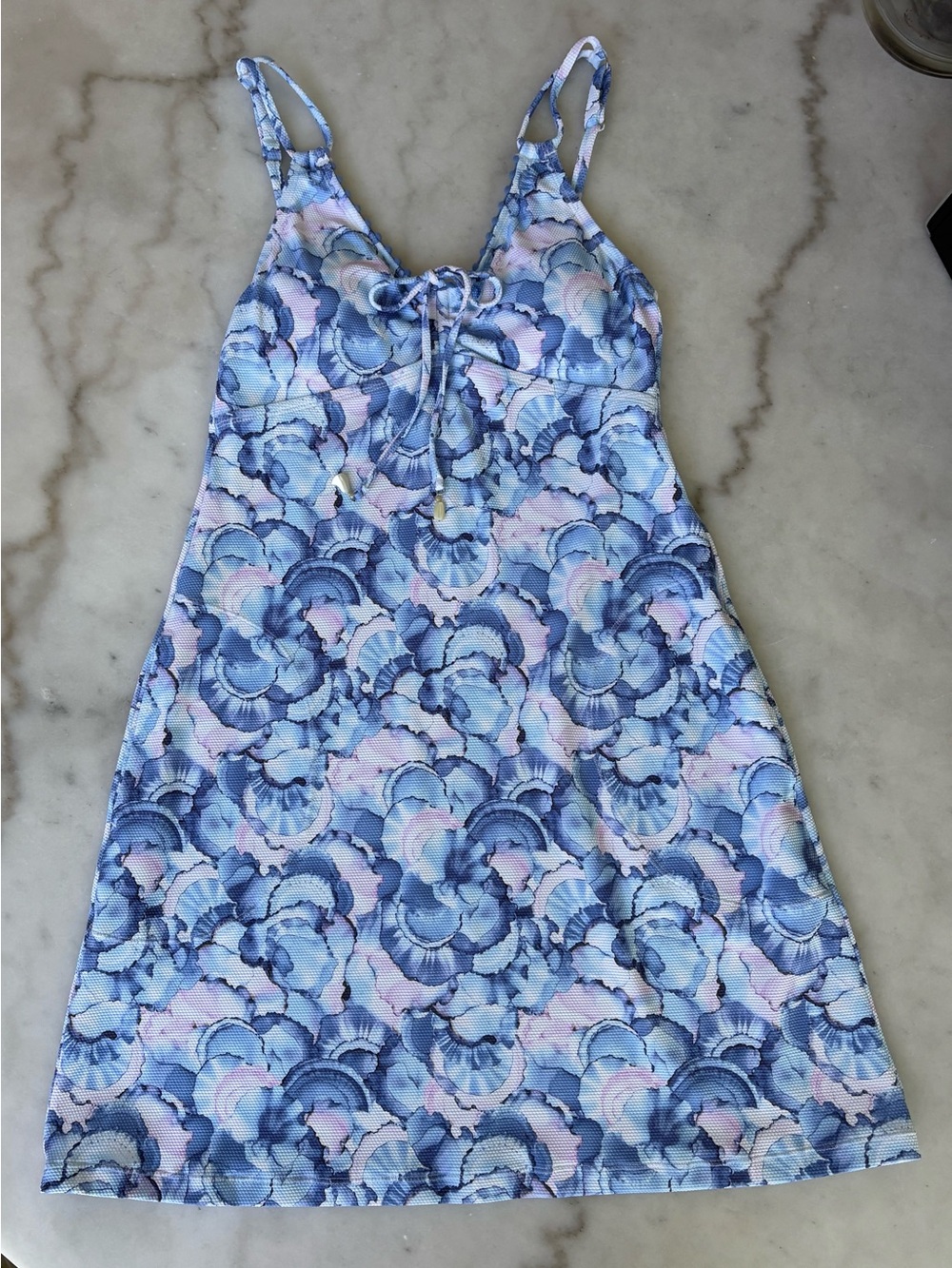 Tommy Bahama Island Cays Abalone V Neck Spa Dress Blue Monday Size XS NWT